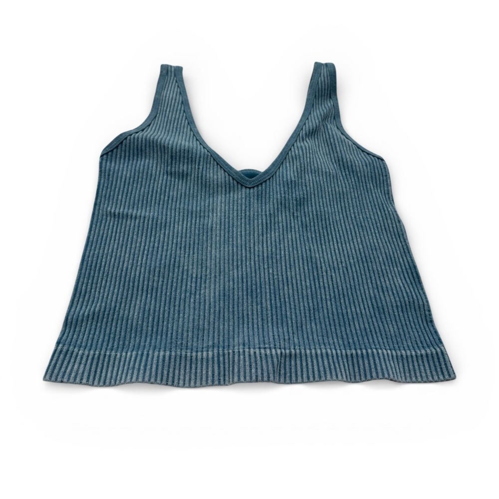Aura Teal Ribbed Top